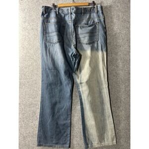 Calvin Klein Bootcut Jeans Mens 35x30 Blue Denim Distressed Faded Y2k Grunge
